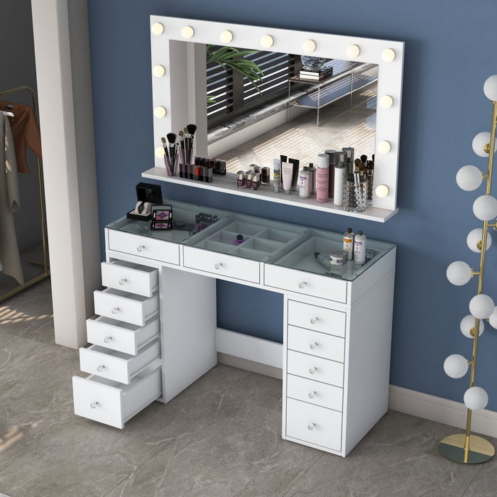 Hanah Home Mesa de Maquillaje BJ197 - 5175 con 13 Focos Hanah Home Mesa de Maquillaje BJ197 - 5175 con 13 Focos